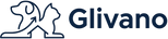 Logo of Glivano with a stylized dog and cat design on a white background
